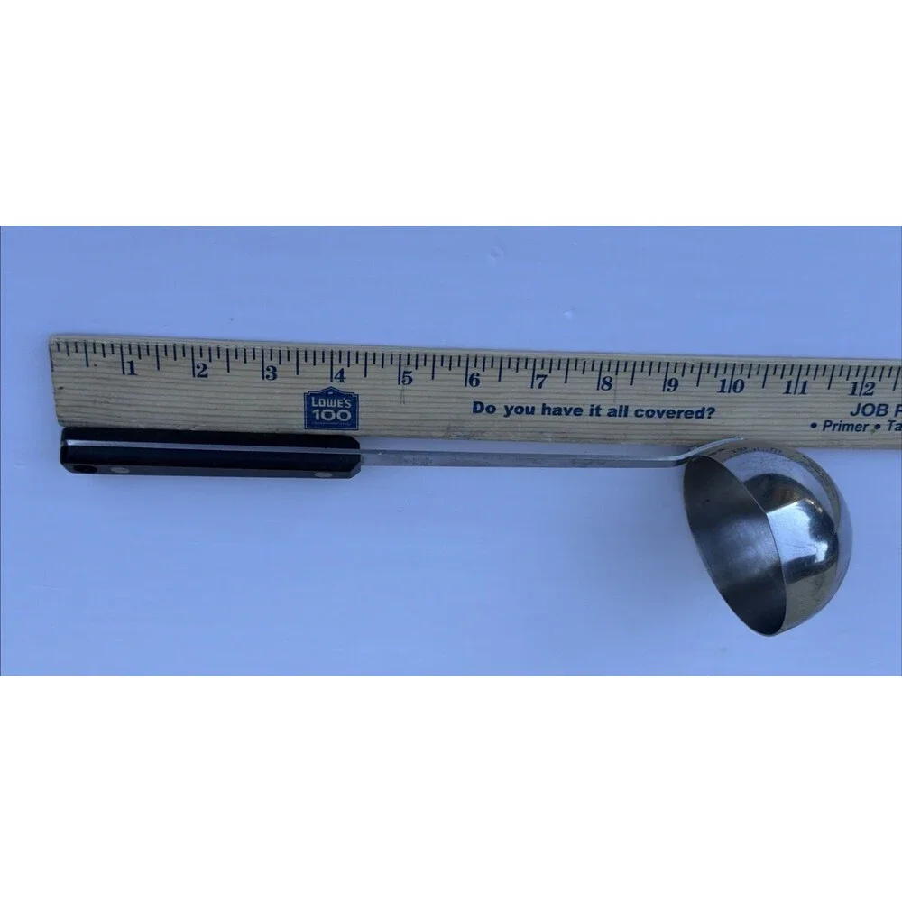 Flint Arrowhead Stainless Steel Ladle vanadium Black Riveted Handle Made in USA